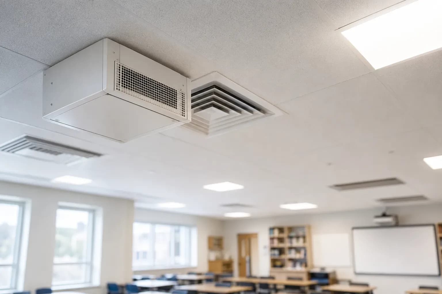 CIMR unit installed inside a ventilation duct